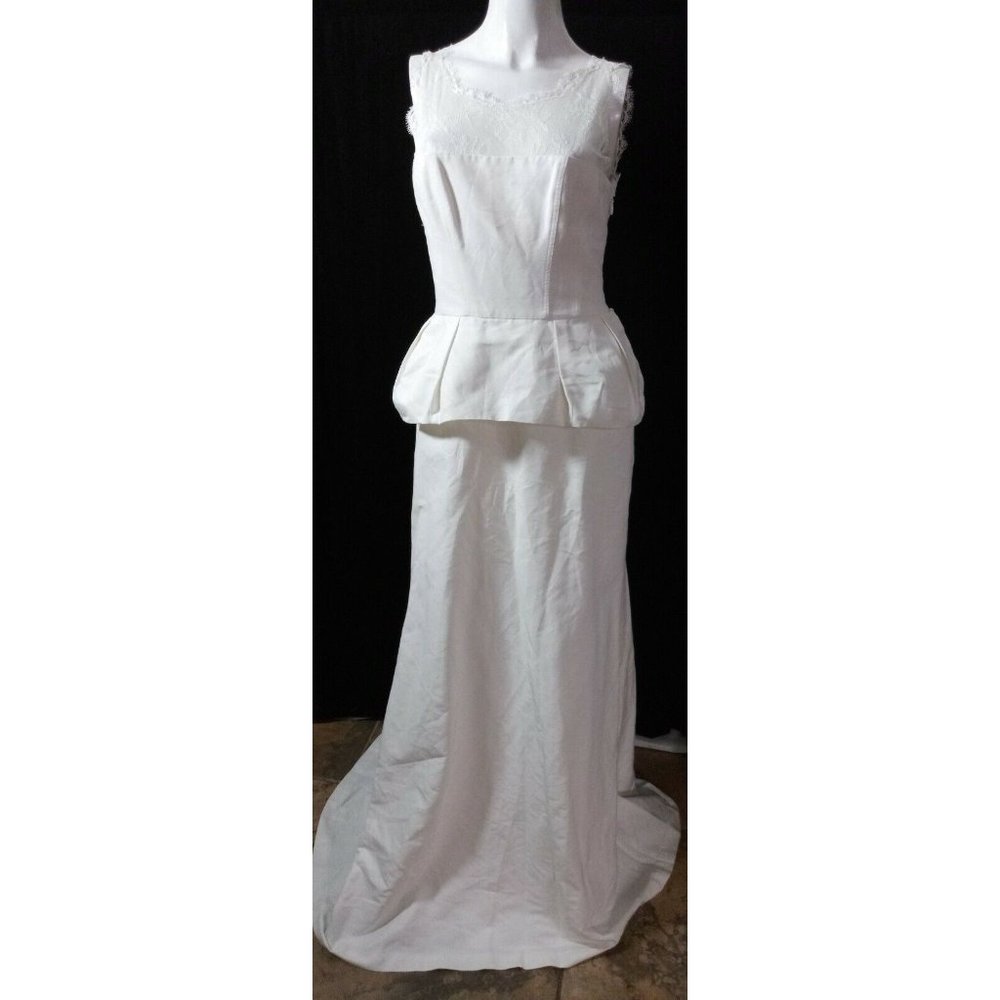 NWT BCBG MAXAZRIA Bodycon Sleeveless Long Bridal Formal Dress Sz 08 Lace Sheer
